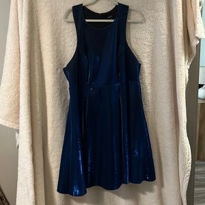 Metallic neoprene skater dress